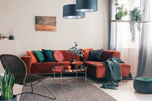 Kožená závěsná lampa, sametová tkanina, stříbro E27 60W small 6