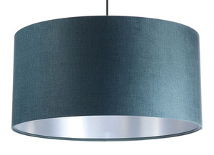 Kožená závěsná lampa, sametová tkanina, stříbro E27 60W small 7