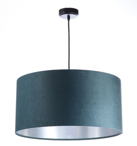 Kožená závěsná lampa, sametová tkanina, stříbro E27 60W small 0