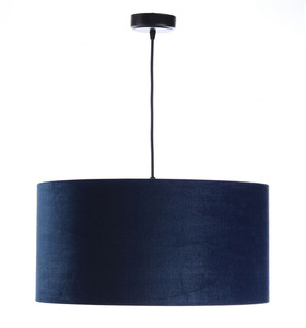 Kůže - tmavě modrá závěsná lampa, sametová látka, zlato E27 60W 2 Kůže - tmavě modrá závěsná lampa, sametová látka, zlato E27 60W small 2