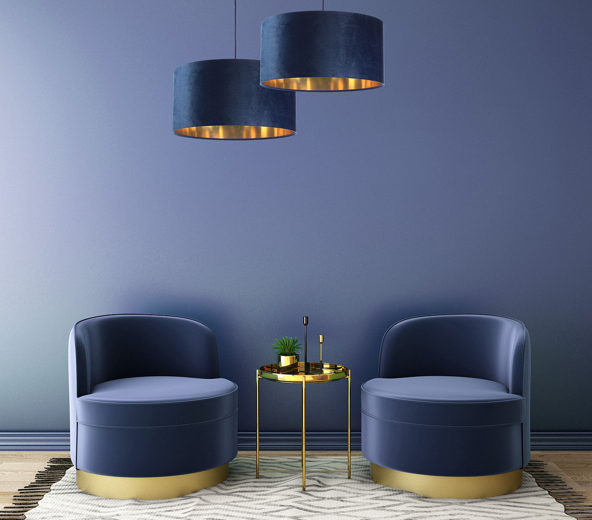 Kontrola Kůže - tmavě modrá závěsná lampa, sametová látka, zlato E27 60W Kůže - tmavě modrá závěsná lampa, sametová látka, zlato E27 60W
