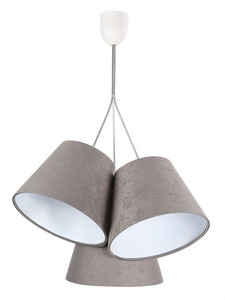 Tříbodová závěsná lampa BUCKET E27 60W šedá / bílá, semiš 5 Tříbodová závěsná lampa BUCKET E27 60W šedá / bílá, semiš small 5
