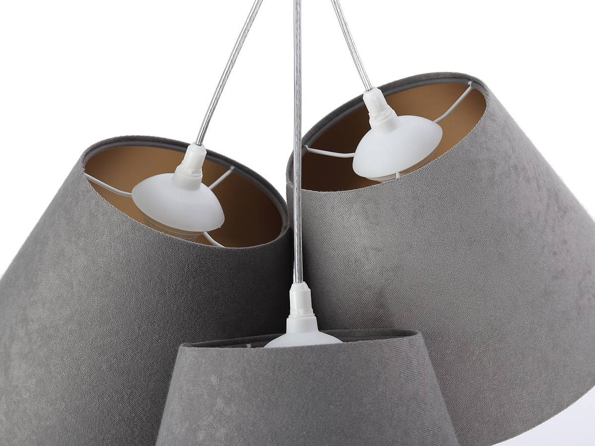 Náhled Trojitá BUCKET E27 40W lampa nastavitelná výška šedá / zlatá Trojitá BUCKET E27 40W lampa nastavitelná výška šedá / zlatá