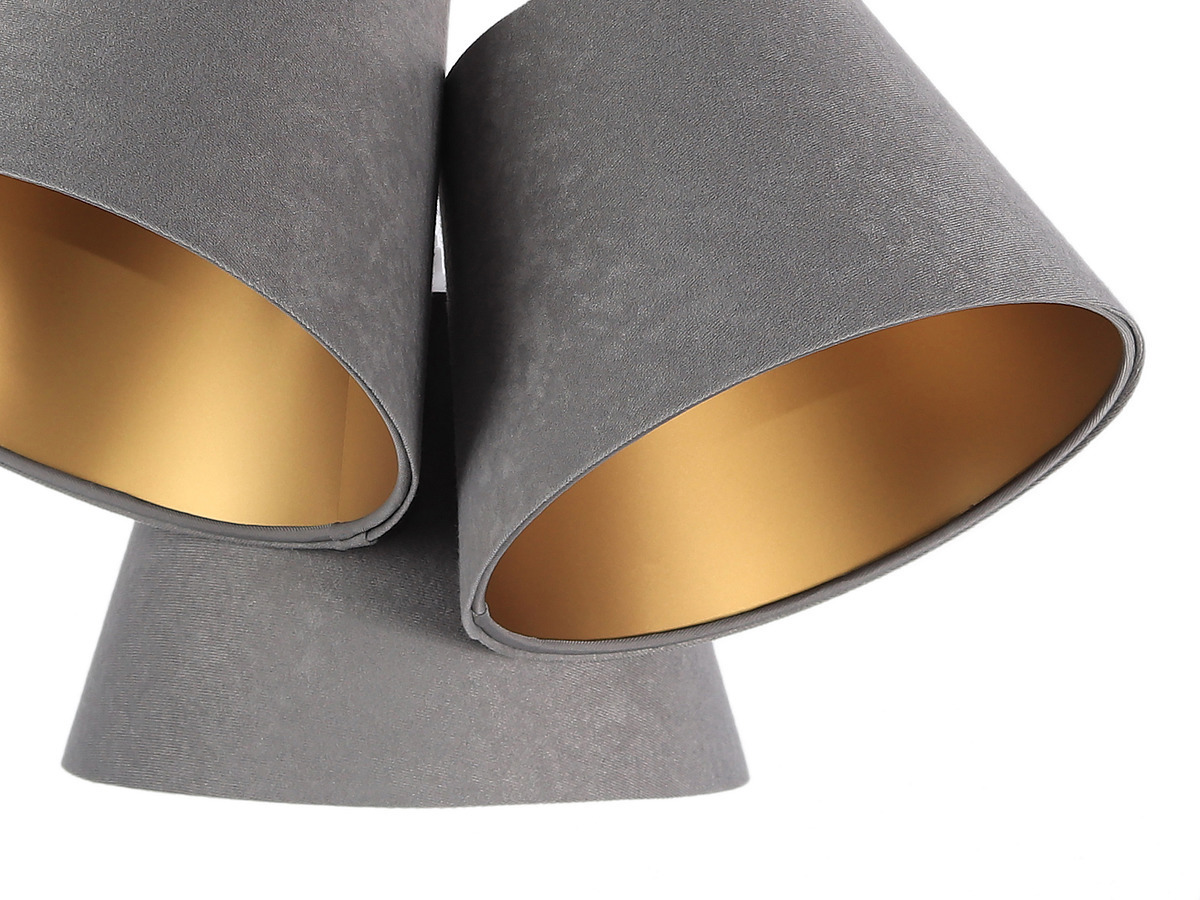 Zobrazit Trojitá BUCKET E27 40W lampa nastavitelná výška šedá / zlatá Trojitá BUCKET E27 40W lampa nastavitelná výška šedá / zlatá