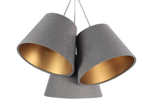 Trojitá BUCKET E27 40W lampa nastavitelná výška šedá / zlatá 6 Trojitá BUCKET E27 40W lampa nastavitelná výška šedá / zlatá small 6
