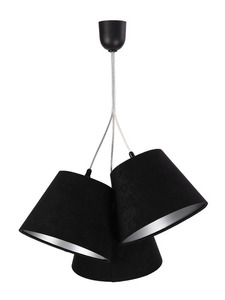 Trojitá lampa nad stolem BUCKET E27 60W černá / stříbrná, nastavitelná small 0