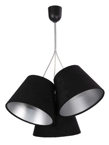 Trojitá lampa nad stolem BUCKET E27 60W černá / stříbrná, nastavitelná small 5