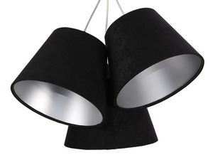 Trojitá lampa nad stolem BUCKET E27 60W černá / stříbrná, nastavitelná small 2