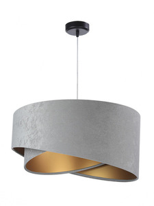 Šedá závěsná lampa Elegance 60W E27 asymetrický zlatý velur 0 Šedá závěsná lampa Elegance 60W E27 asymetrický zlatý velur small 0