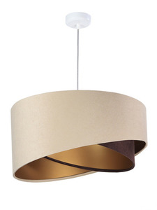 Závěsná lampa Elegance 60W E27 asymetrická béžová / hnědá small 0