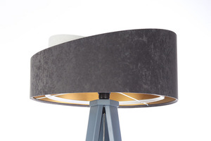 Lampa na stativu Velur 60W E27, šedá / bílá / zlatá small 4
