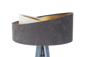 Lampa na stativu Velur 60W E27, šedá / bílá / zlatá small 5