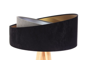 Stojací lampa černá Crown 60W E27 velur, šedá / zlatá / stříbrná 1 Stojací lampa černá Crown 60W E27 velur, šedá / zlatá / stříbrná small 1