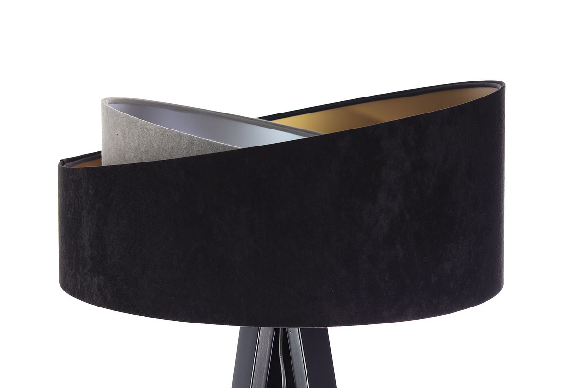 Zobrazit Stojací lampa černá Crown 60W E27 velur, šedá / zlatá / stříbrná Stojací lampa černá Crown 60W E27 velur, šedá / zlatá / stříbrná