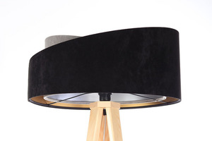 Stojací lampa černá Crown 60W E27 velur, šedá / zlatá / stříbrná 0 Stojací lampa černá Crown 60W E27 velur, šedá / zlatá / stříbrná small 0