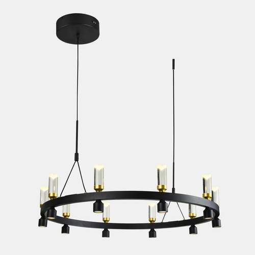 Kontrola Závěsná LED lampa Italux Almelo černá 49W PND-83812-20
