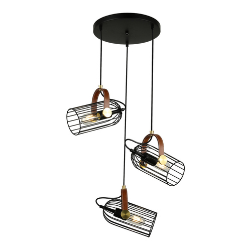 Kontrola Závěsná lampa Italux Antoin černá 3xE27 PND-2445-3-BK