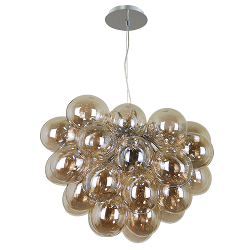 Kontrola Závěsné svítidlo Italux Bento 8xG9 chrom koňak PND-7273-S-8-CGN