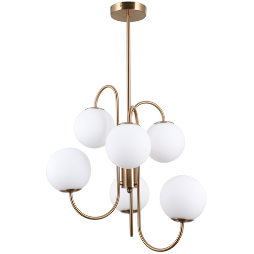 Kontrola Medově mosazné závěsné svítidlo Italux GELA PND-5500-6-HBR 6×G9 max. 5 W