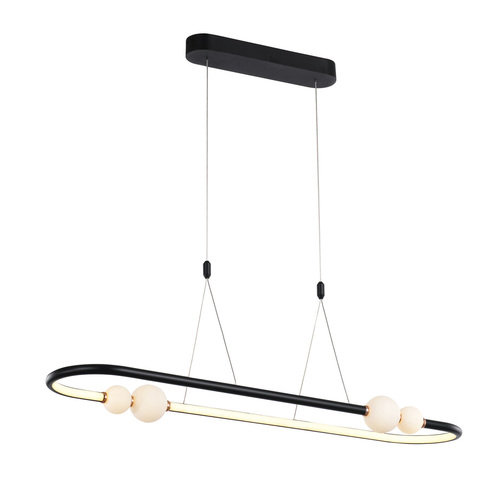 Kontrola Závěsná LED lampa Italux Lausanne černá/bílá 44W PND-20112035-1C-BL