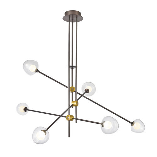 Kontrola Závěsné LED svítidlo Italux bronzové 6x4W 3000K 1800 lm PND-201883-6