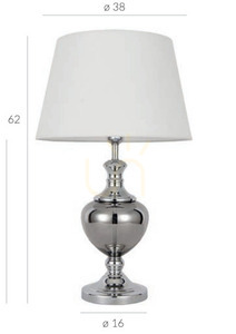 Stolní lampa Italux Korrez E27 bílá chrom TB-6620-1 small 1