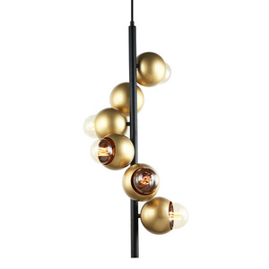 Závěsná lampa Italux Malmo 6x E27 černá zlatá PEN-5104-6-BKGD small 0