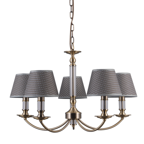 Kontrola Závěsná lampa Italux Zanobi E14 5x40W šedá hnědá PND-43272-5
