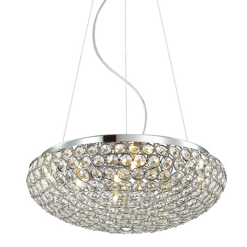 Kontrola Závěsná lampa Italux Santo Crystal Chrome G9 7x LED MA04995CA-007