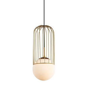 Závěsná lampa Italux zlatá E27 sklo MDM-3939/1 GD small 0