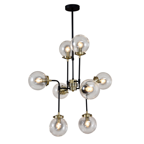 Kontrola Stropní lampa Italux Odelia 8xE14 hnědá 79 cm V1009-8
