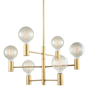 Stropní závěsné svítidlo Italux Veva 6xE27 zlaté MDM3339/6 GD small 0