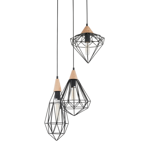 Kontrola Závěsná lampa Italux Maelle černá E27 45 cm MDM-2591/3 BK