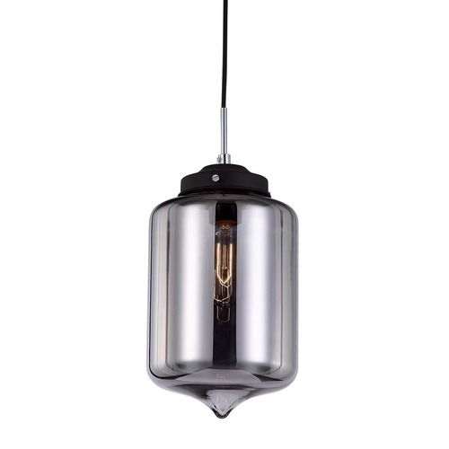 Kontrola Závěsná lampa Italux černá sklo E27 MDM2095/1 A