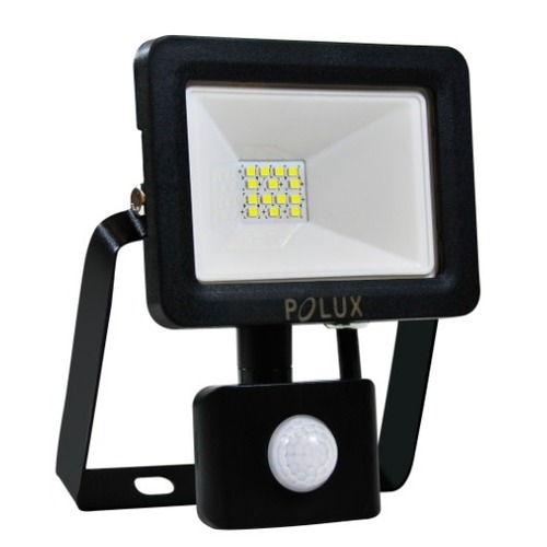 Kontrola LED projektor POLUX 10W IP65 senzor černý