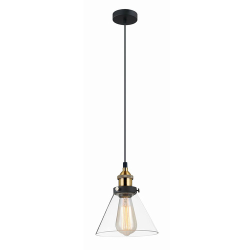 Kontrola Závěsná lampa Italux Getan černá E27 18 cm MDM-2564/1